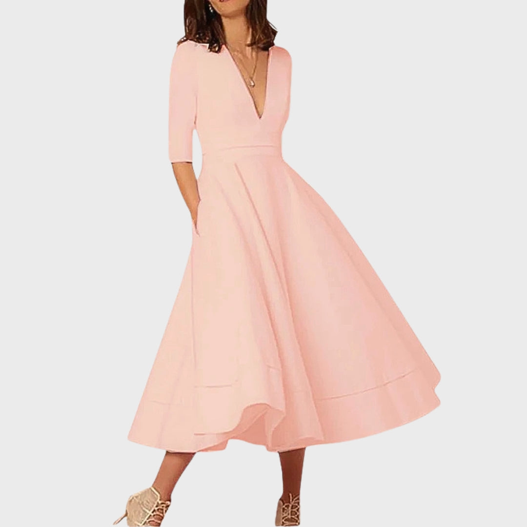 Selena Elegant V-Neck Dress