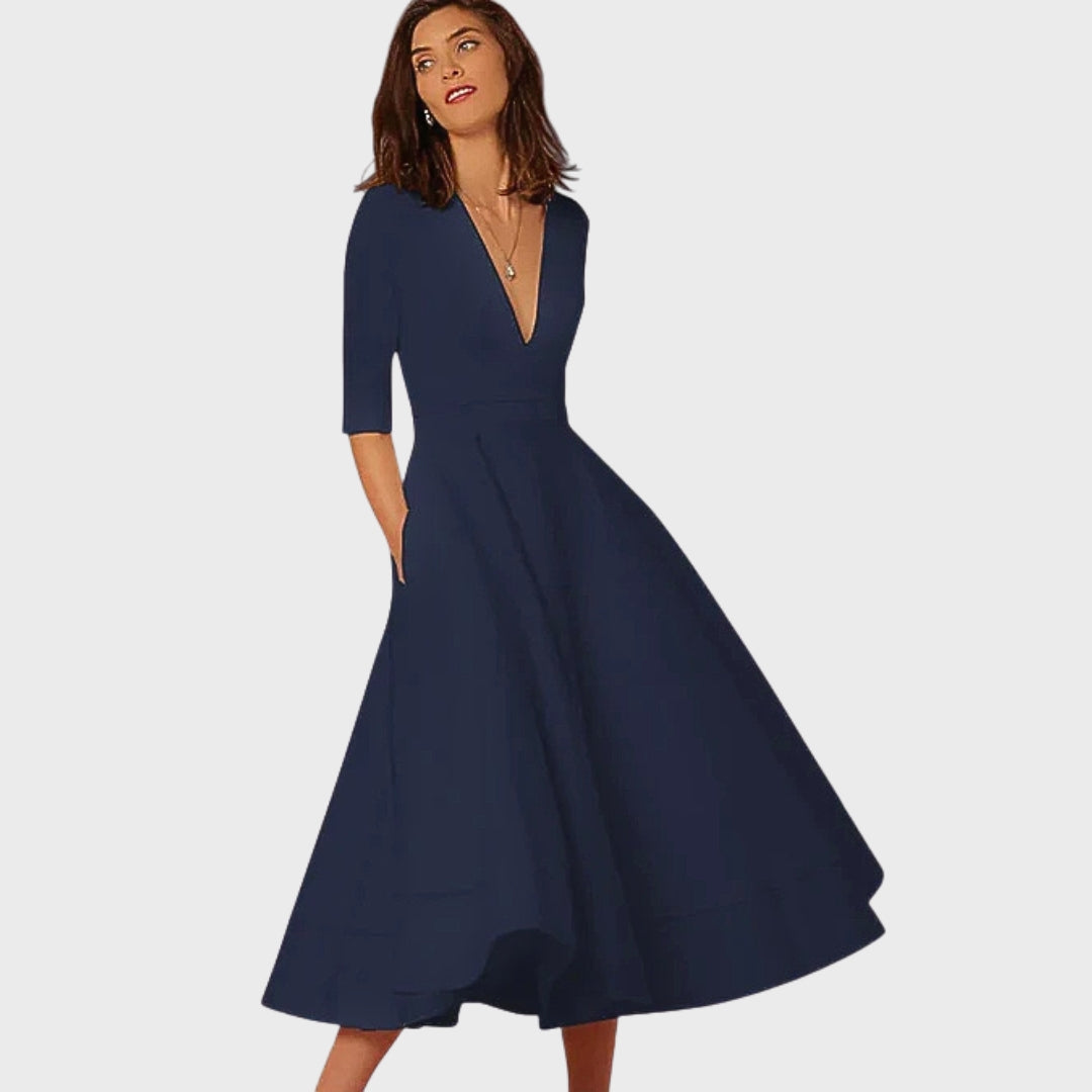Selena Elegant V-Neck Dress