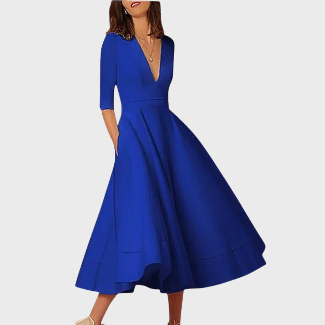 Selena Elegant V-Neck Dress