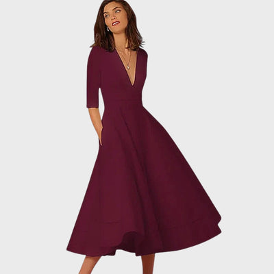 Selena Elegant V-Neck Dress