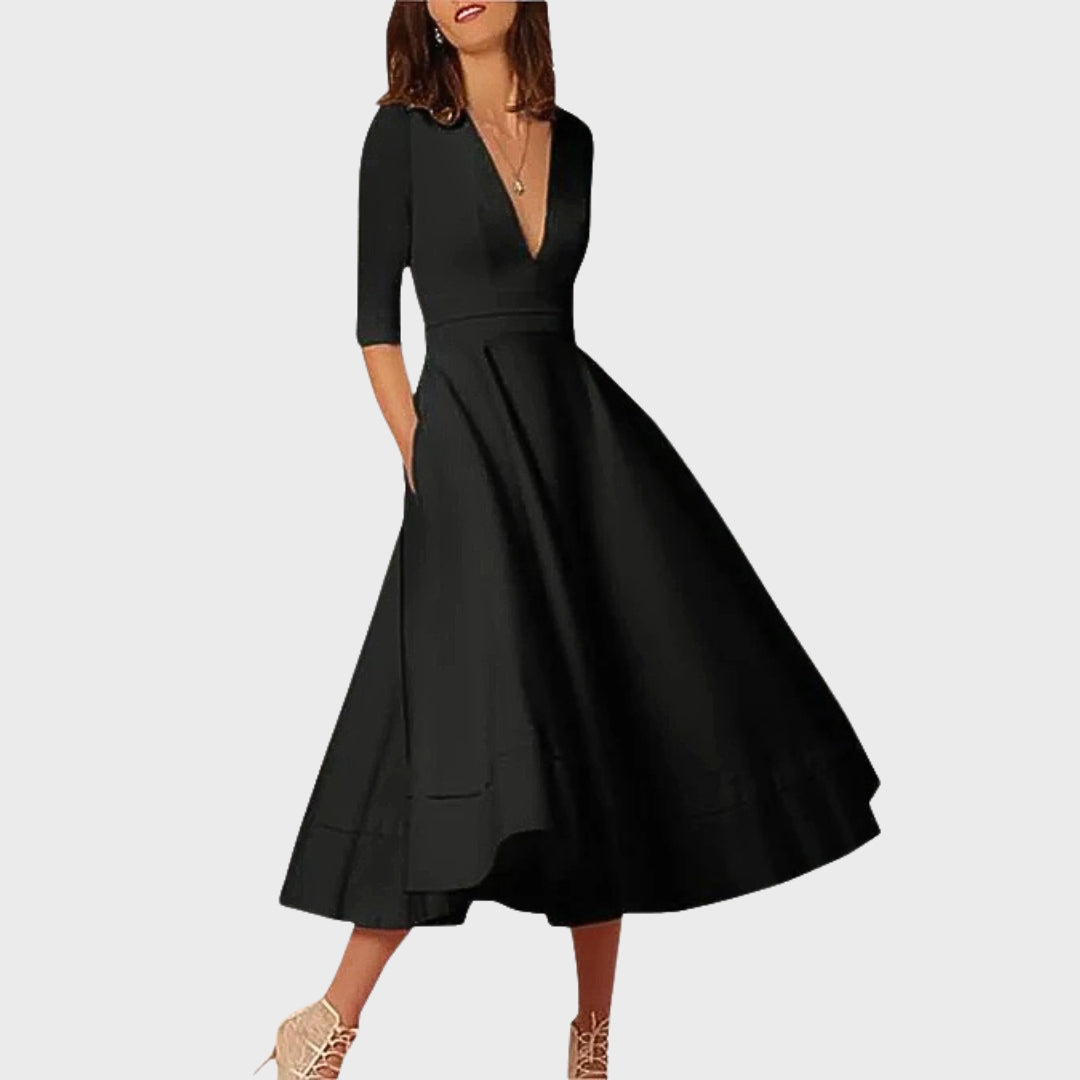 Selena Elegant V-Neck Dress