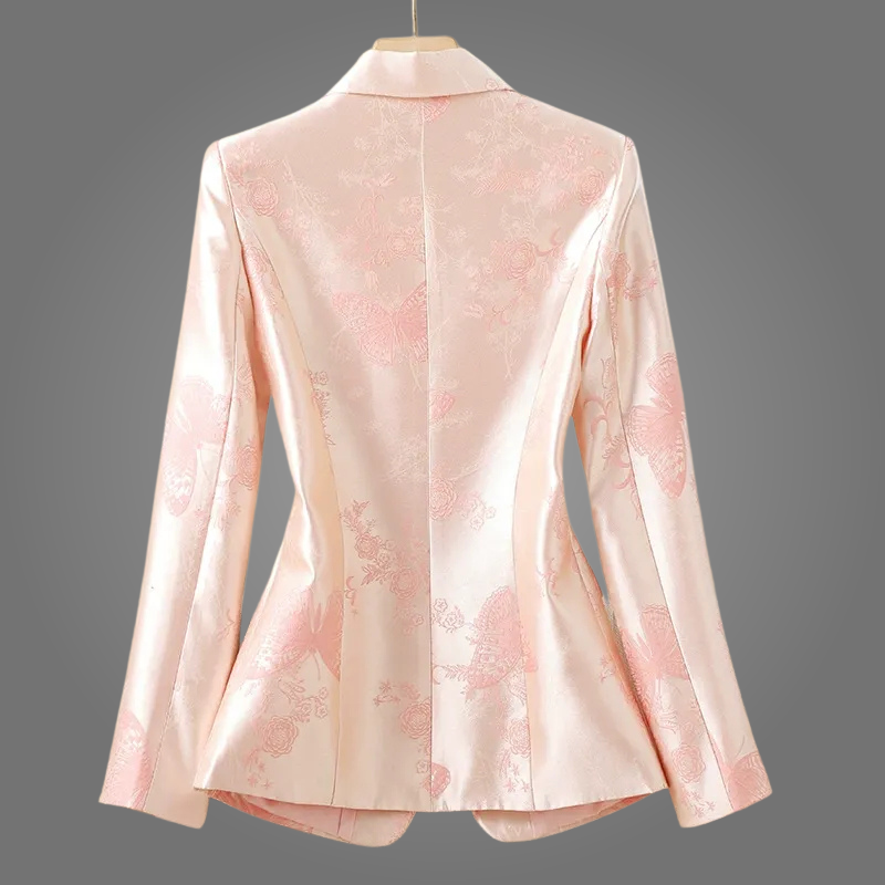 The Aurelia Blazer – Satin Elegance
