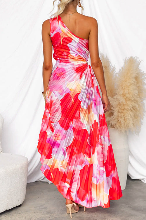 Tracie Mae Pleated One-Shoulder Summer Dress