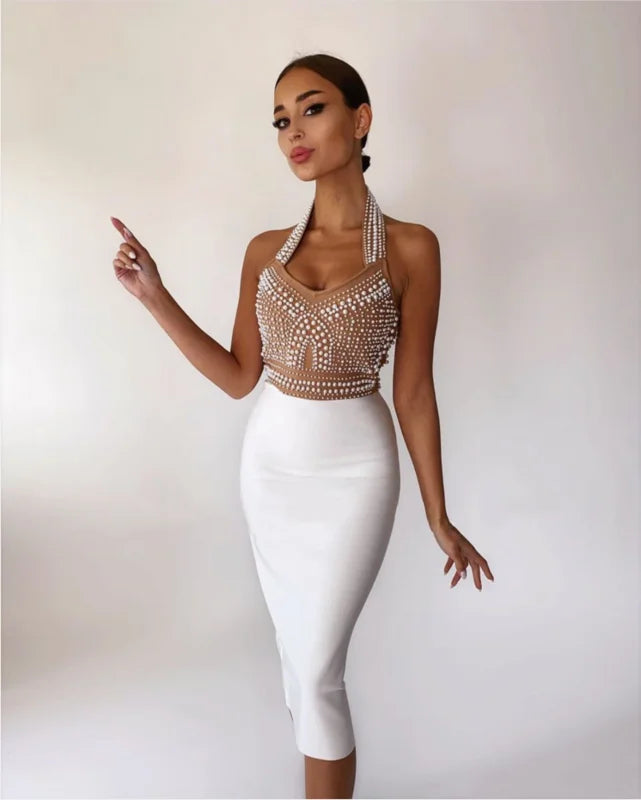 Noira Beaded Bandage Dress