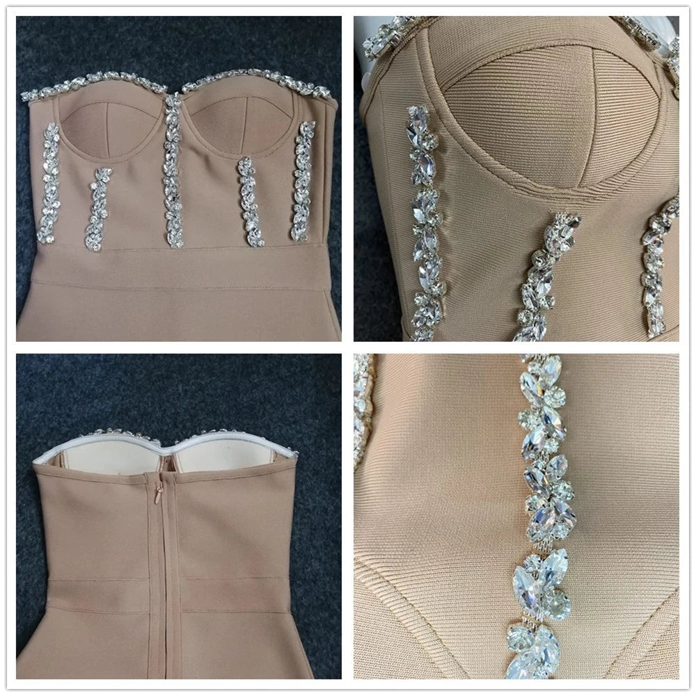 Ella Strapless Bandage Bodycon Midi Dress