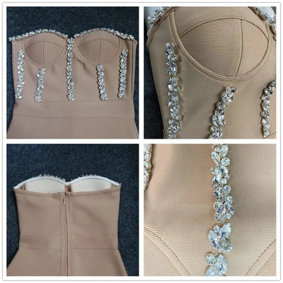 Ella Strapless Bandage Bodycon Midi Dress