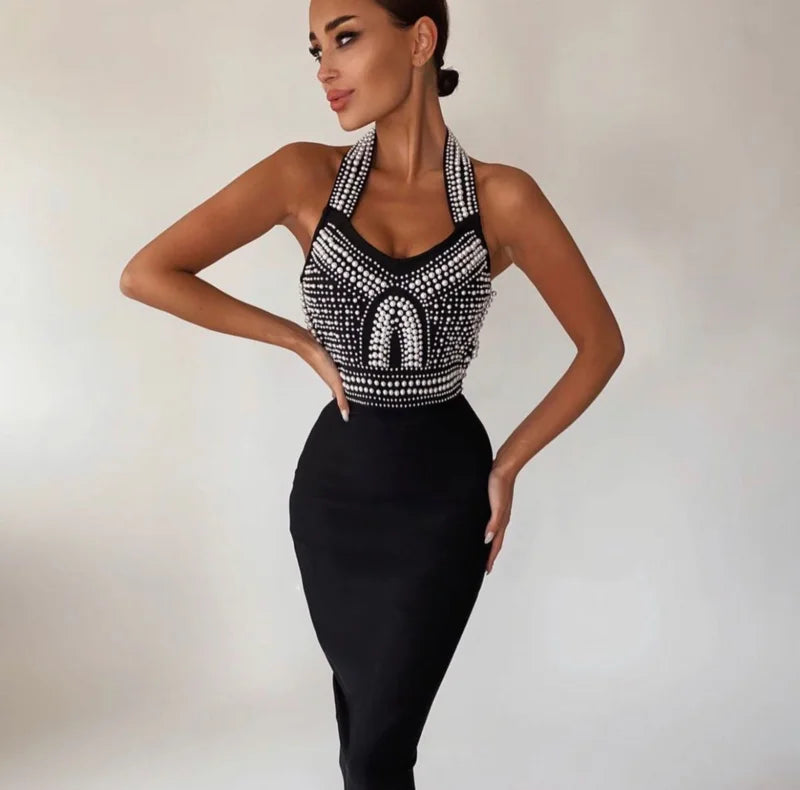 Noira Beaded Bandage Dress