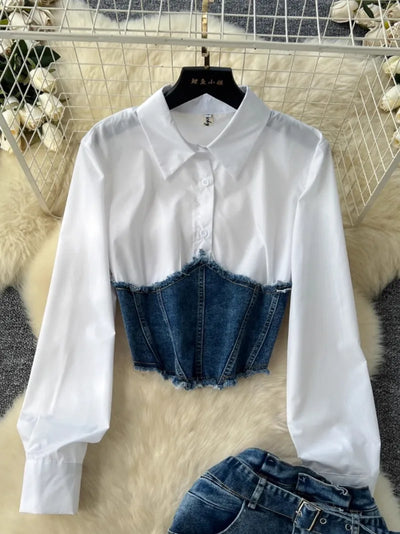 Reva Denim Patchwork Set – Structure & Flow Edition