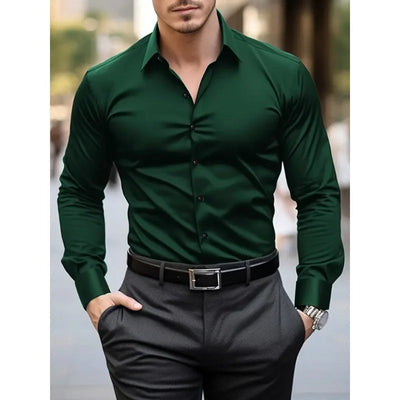 NoirFlex Classic Shirt – Men's Stretch Edition