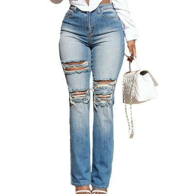 Nova Ripped Straight Jeans – Vintage Street Edition