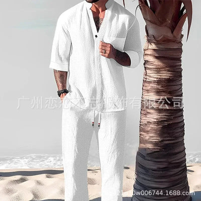 Derek Element Set – Men’s Effortless Cotton-Linen Two-Piece