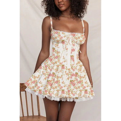 Faye Lace Corset Mini Dress – Summer Bloom Edition
