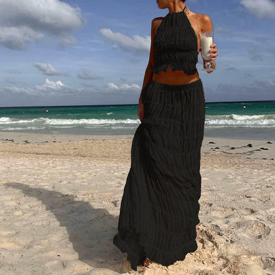 Solei Backless Boho Set – Two-Piece Maxi Edition