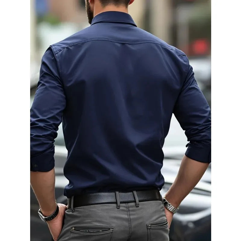 NoirFlex Classic Shirt – Men's Stretch Edition