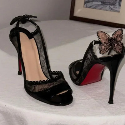 Nina Sexy Lace Bowknot High Heels  Sandals