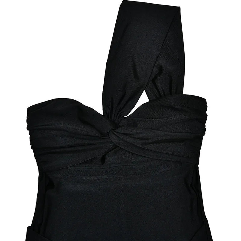 Luna One-Shoulder Maxi Dress – Sculpted Silence Edition