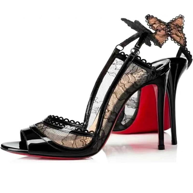 Nina Sexy Lace Bowknot High Heels  Sandals