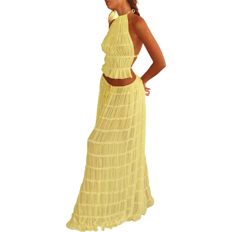 Solei Backless Boho Set – Two-Piece Maxi Edition