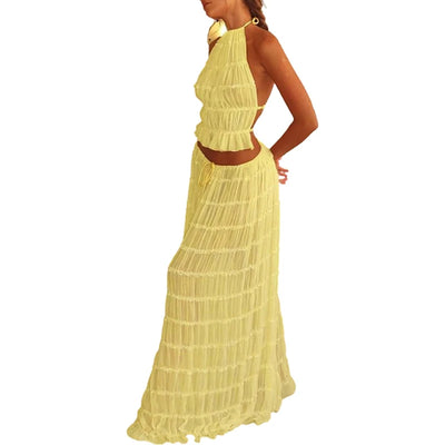 Solei Backless Boho Set – Two-Piece Maxi Edition