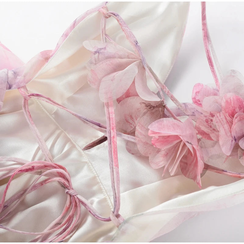 Aurelia Halter Dress – Wild Bloom, Bare Beauty