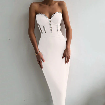 Ella Strapless Bandage Bodycon Midi Dress