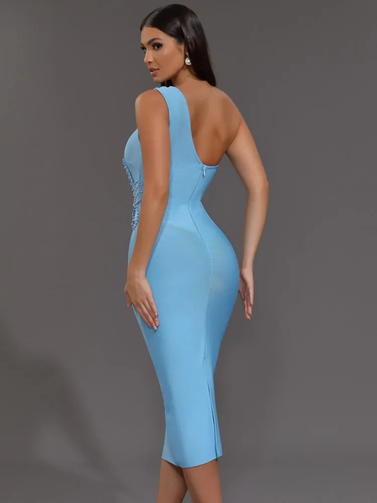 Elise One-Shoulder Dress – Pearl Sky Edition