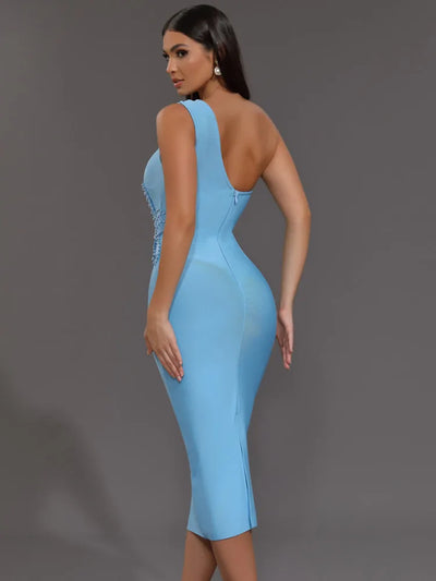 Elise One-Shoulder Dress – Pearl Sky Edition