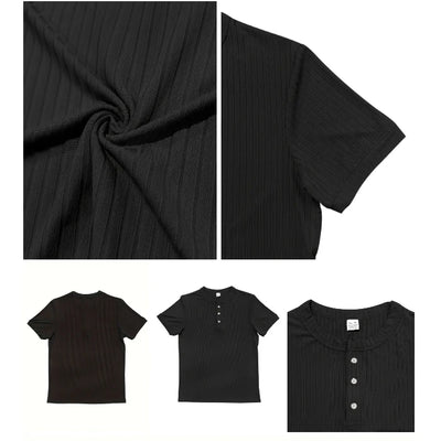 Eron Striped Knit Henley – Ease Line Edition