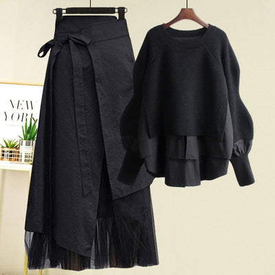 Isla Knit Layered Skirt Set