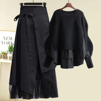 Isla Knit Layered Skirt Set