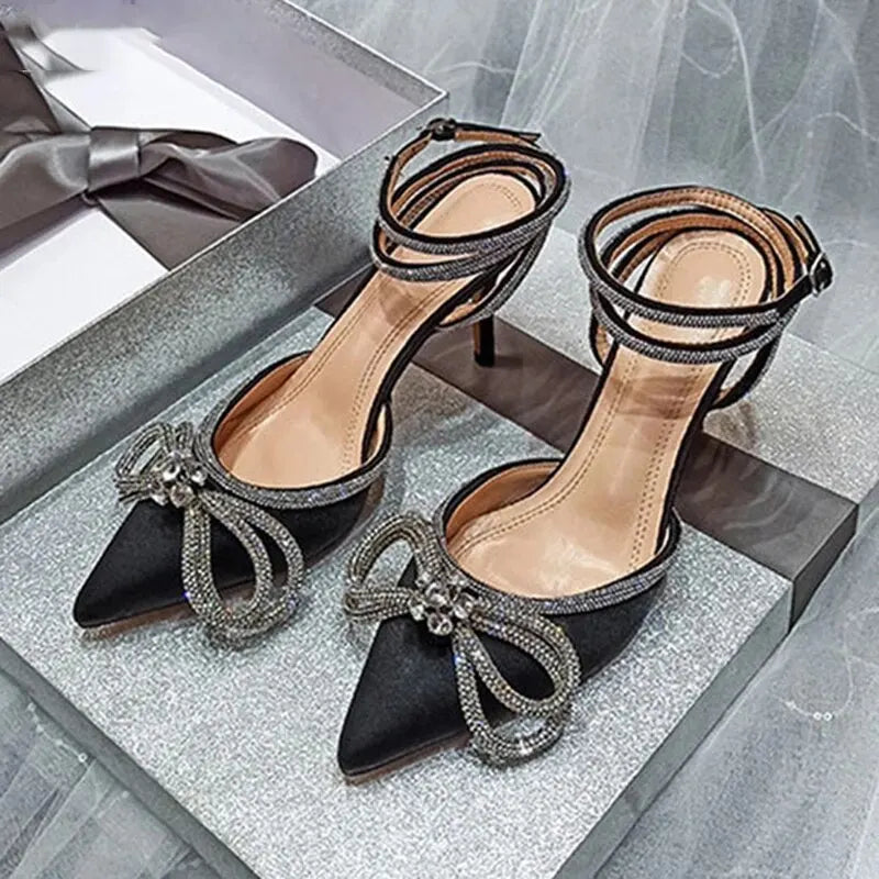 Aurora Crystal Bow Heels