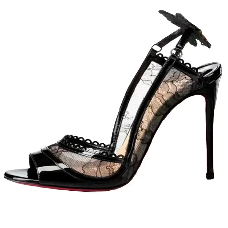 Nina Sexy Lace Bowknot High Heels  Sandals