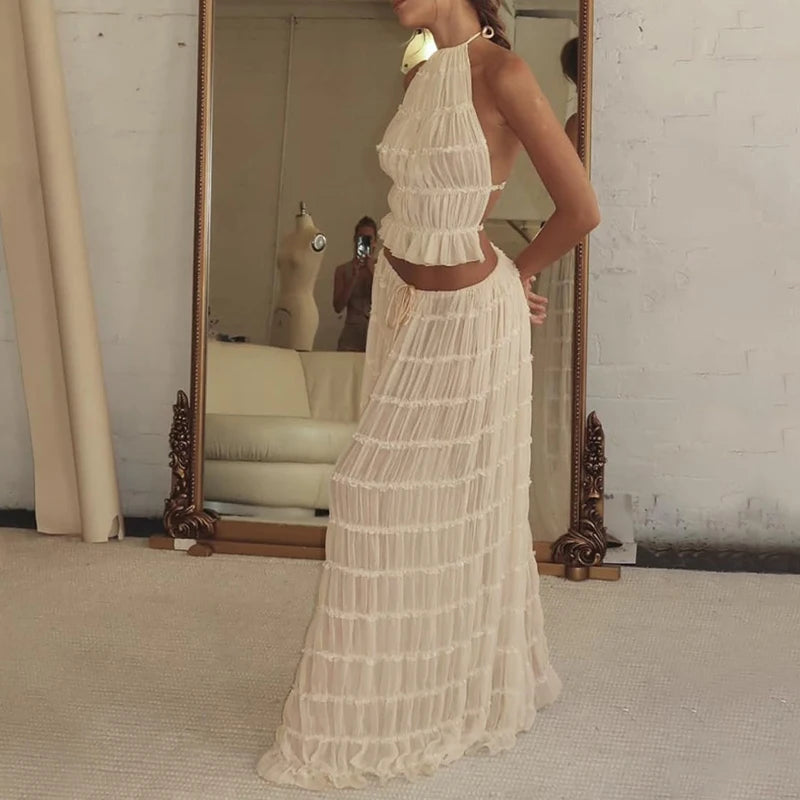 Solei Backless Boho Set – Two-Piece Maxi Edition