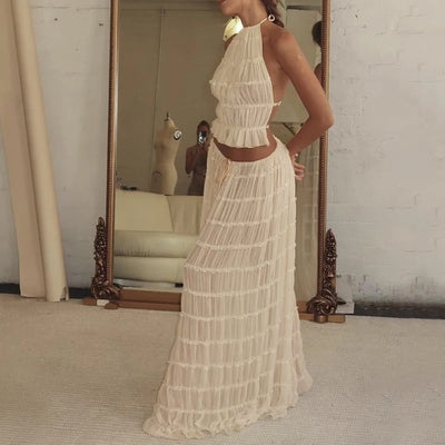 Solei Backless Boho Set – Two-Piece Maxi Edition