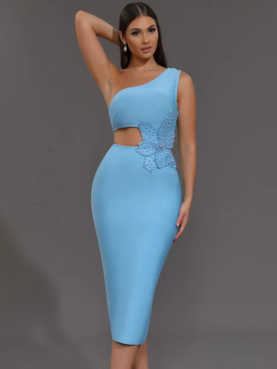 Elise One-Shoulder Dress – Pearl Sky Edition