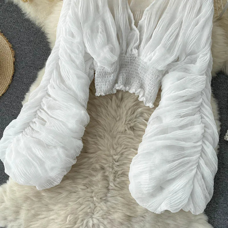 Nahla Sheer Sleeve Blouse – Air light Edition