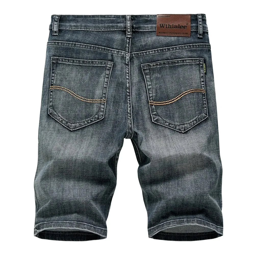 Slate Denim Shorts – Classic Stretch Fit