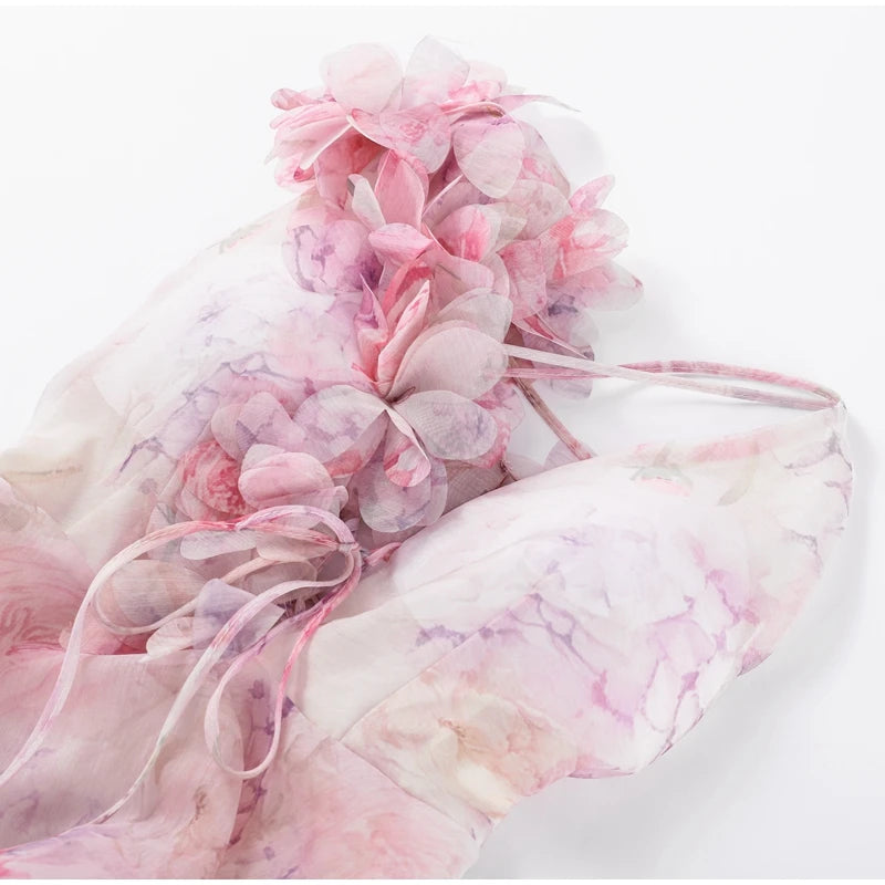 Aurelia Halter Dress – Wild Bloom, Bare Beauty