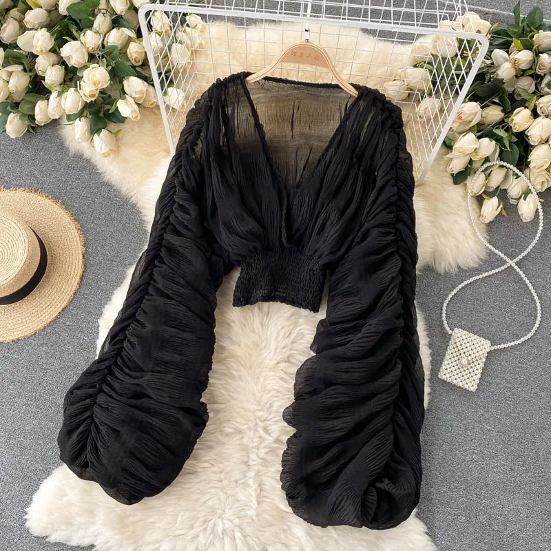 Nahla Sheer Sleeve Blouse – Air light Edition