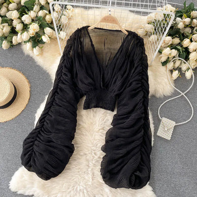 Nahla Sheer Sleeve Blouse – Air light Edition