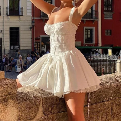 Faye Lace Corset Mini Dress – Summer Bloom Edition