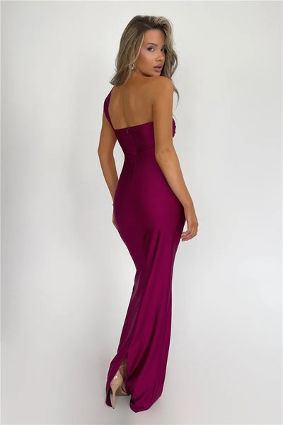 Luna One-Shoulder Maxi Dress – Sculpted Silence Edition