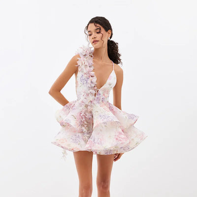 Aurelia Halter Dress – Wild Bloom, Bare Beauty