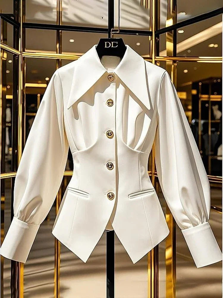 Élodie Cinched Collar Blouse – Paris Sculpt Edition