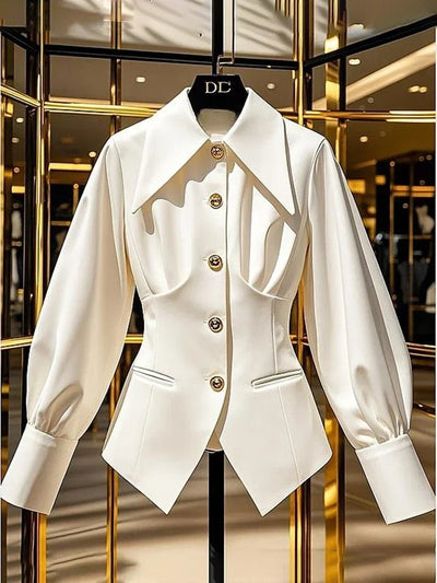 Élodie Cinched Collar Blouse – Paris Sculpt Edition
