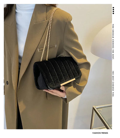 Roux Velvet Chain Flap – Bold Crush Edition