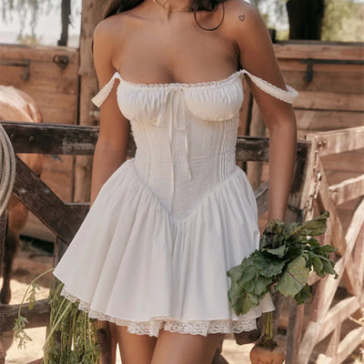 Faye Lace Corset Mini Dress – Summer Bloom Edition