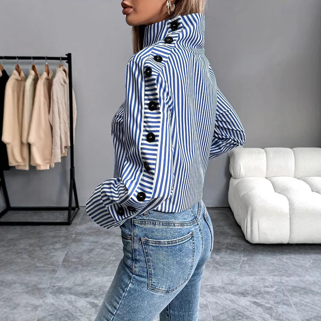 Elise Stripe Splice Blouse