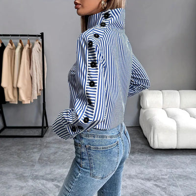 Elise Stripe Splice Blouse