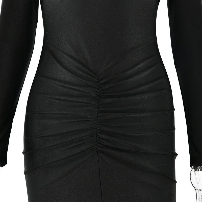 Kaia Ruched Cutout Maxi Dress– Metal Detail Edition